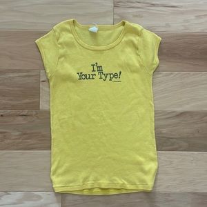 1970s Graphic Tee (I’m Your Type!), yellow, women’s XS